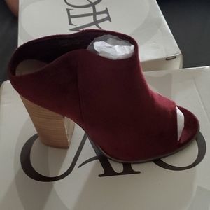 Burgandy Peep Toe Booties
